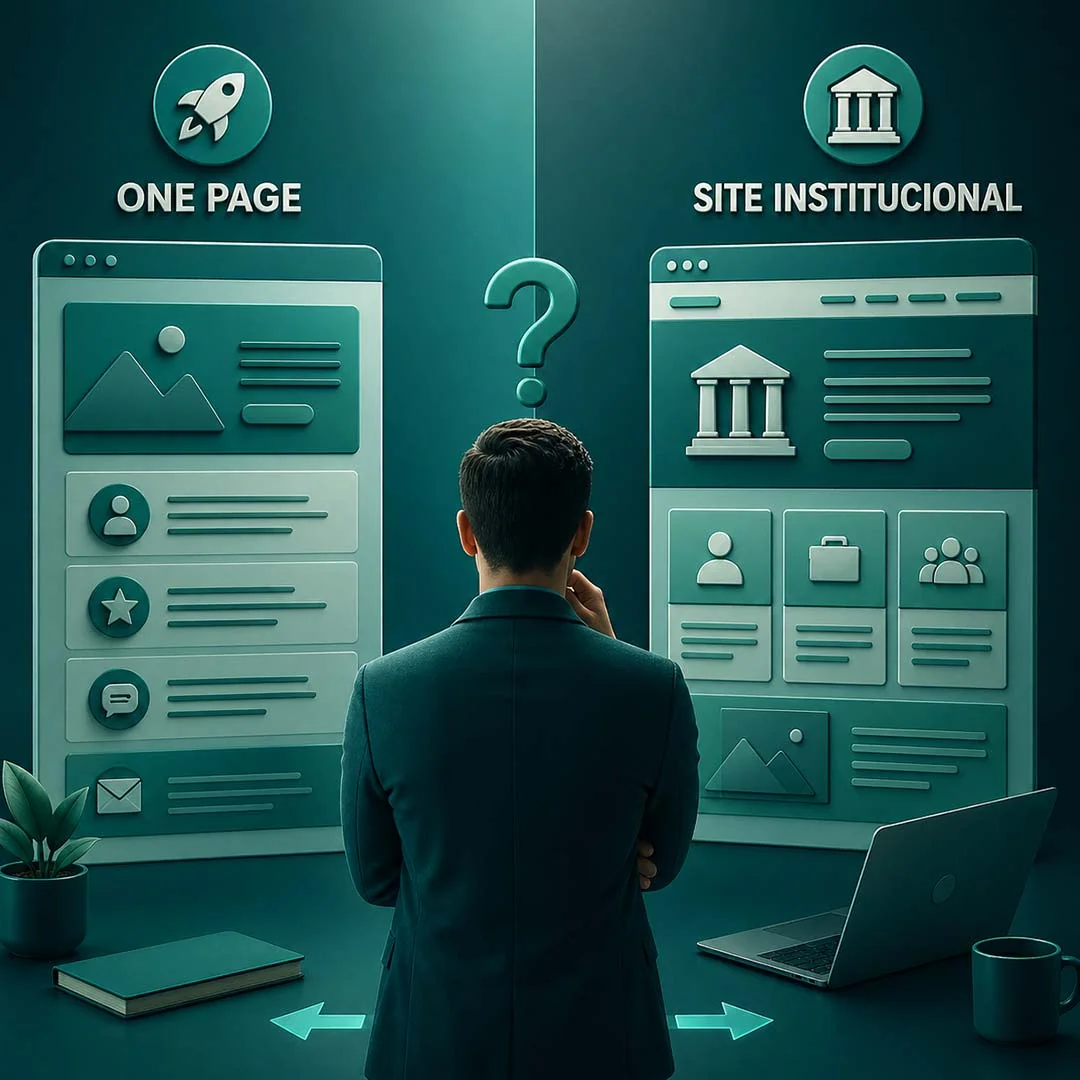 Diferença entre site one page e site institucional: qual escolher